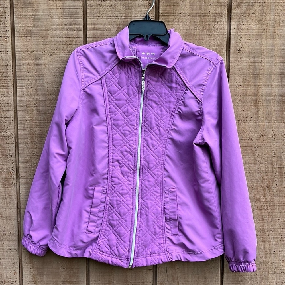 Three Hearts | Light Purple Zip-Up Jacket